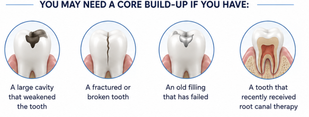 reason for dental core build up